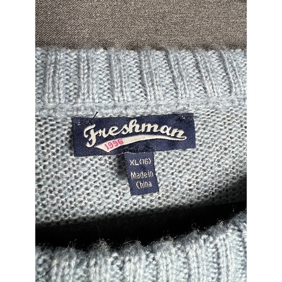 FFRESHMAN 1996 Knit Acrylic Blend Sweater Colorful Pattern Junior Size XL 16 - Picture 4 of 8